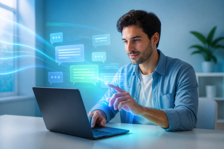 Interaction homme ia avec interface holographique