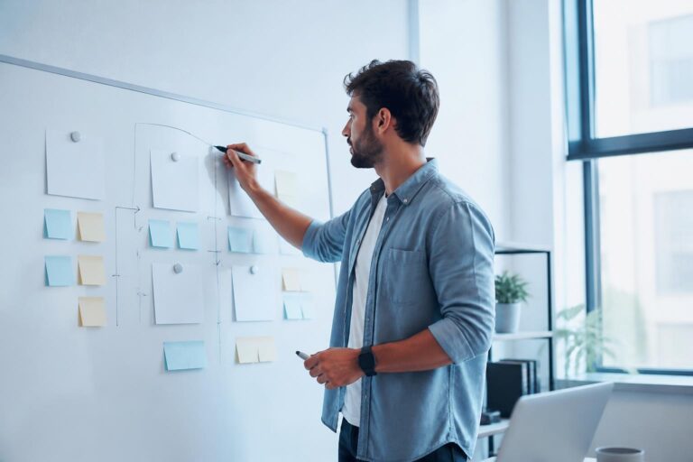 Entrepreneur structurant une offre commerciale simple