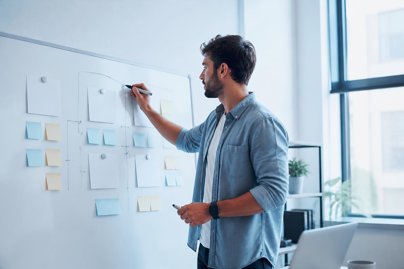 Entrepreneur structurant une offre commerciale simple