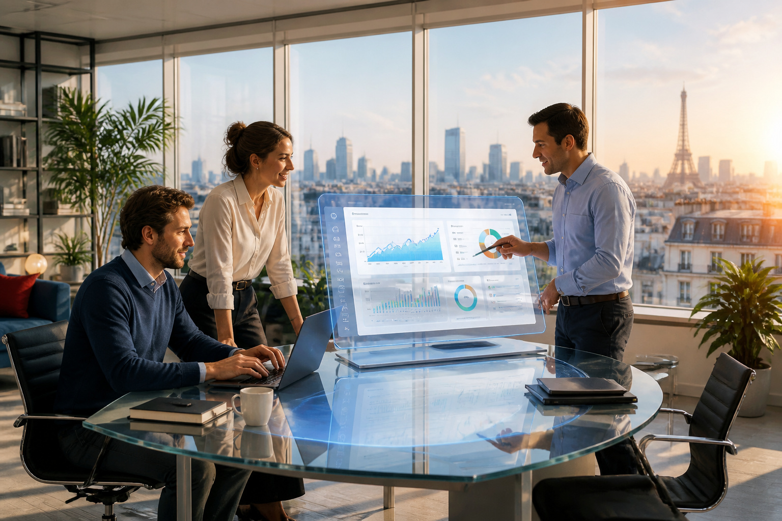 Équipe de PME analysant ses ventes dans un CRM français