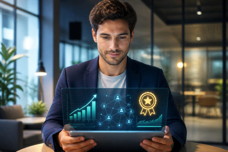 Professionnel optimisant sa stratégie LinkedIn