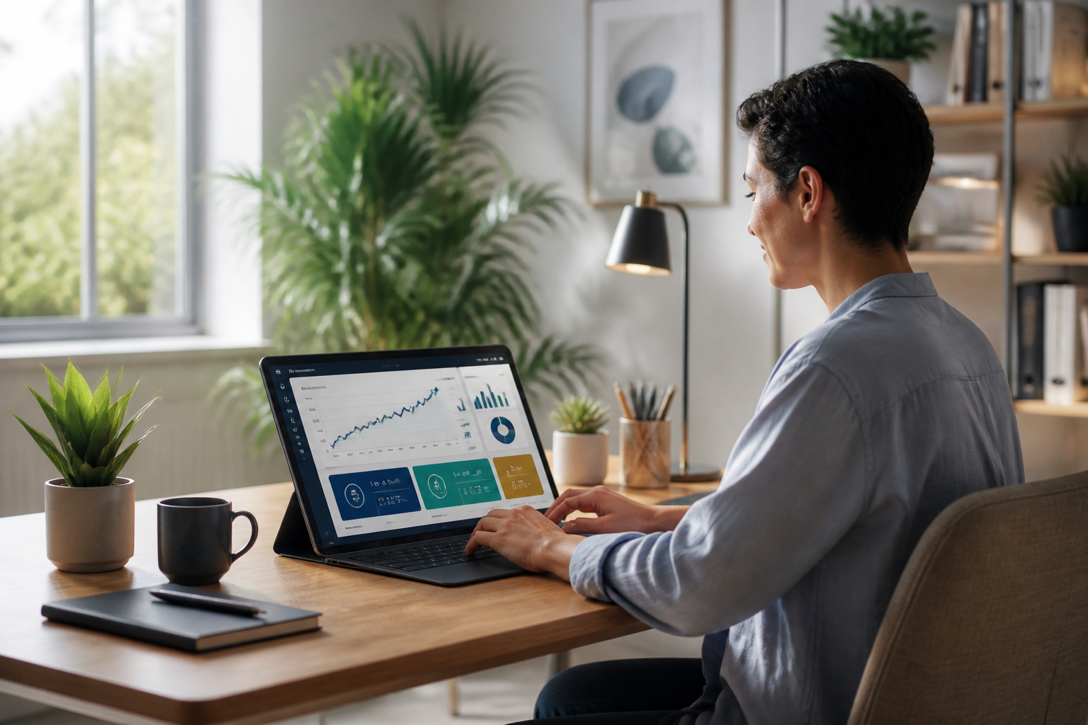 Freelance simulant son salaire sur tablette